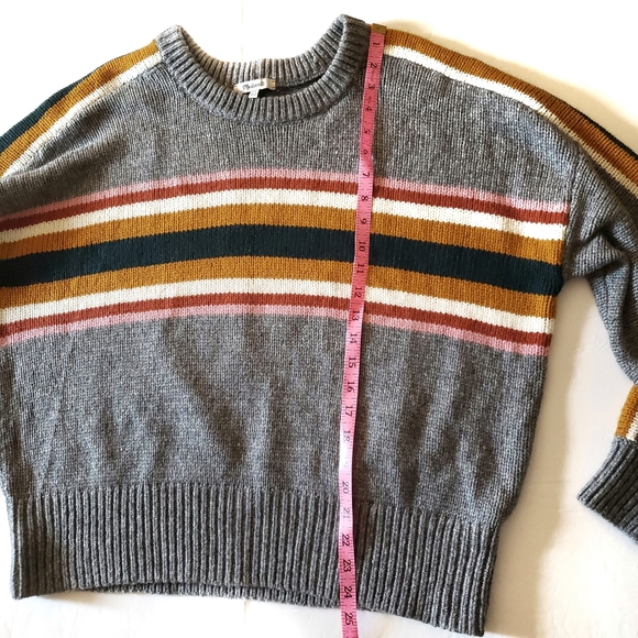 Madewell Striped Rainbow Gray Pullover Sweater XXL - Picture 15 of 15
